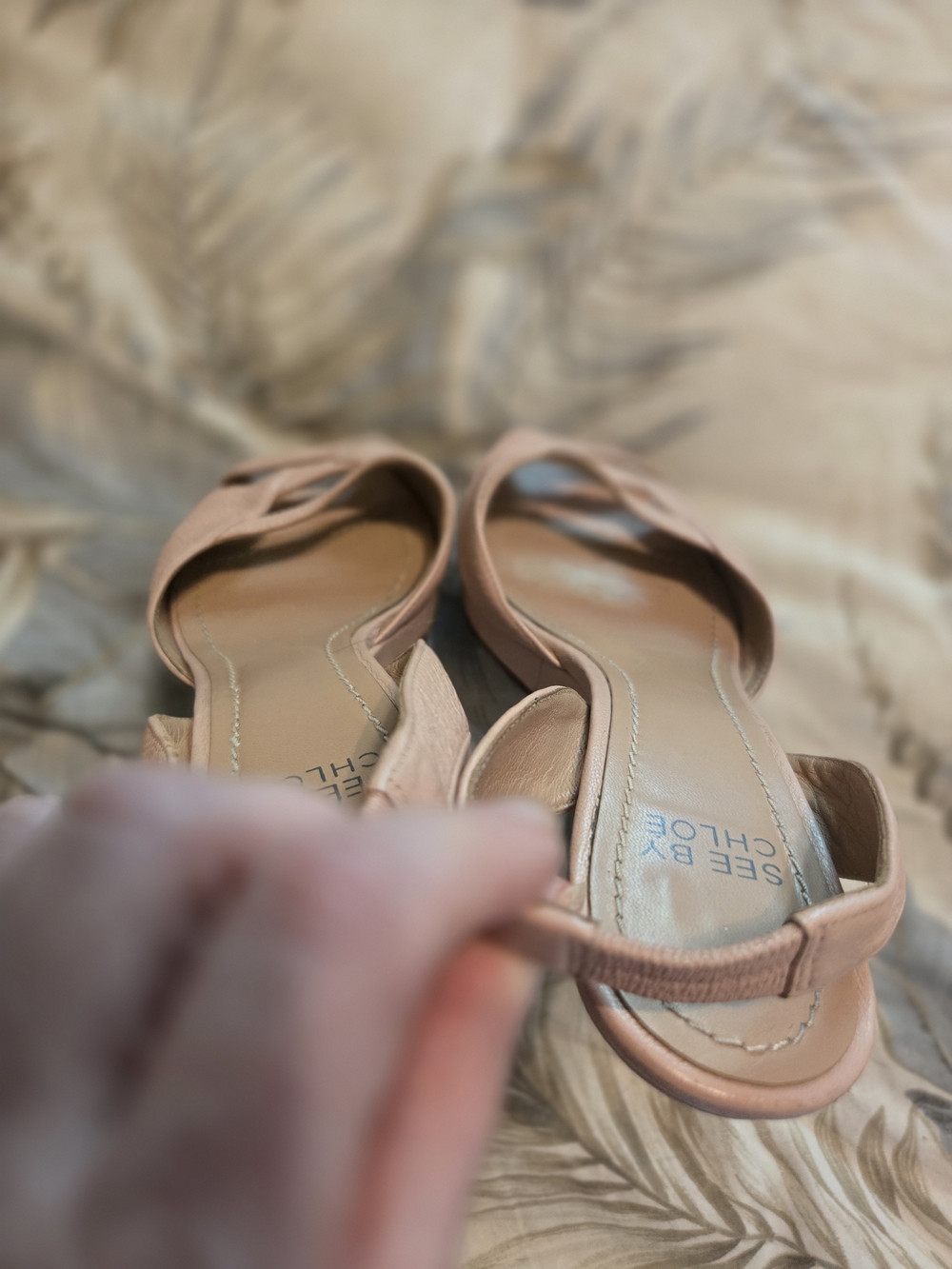 See By Chloe Pink Leather Slingback Sandals 7 So So Cute - Picture 8 of 8